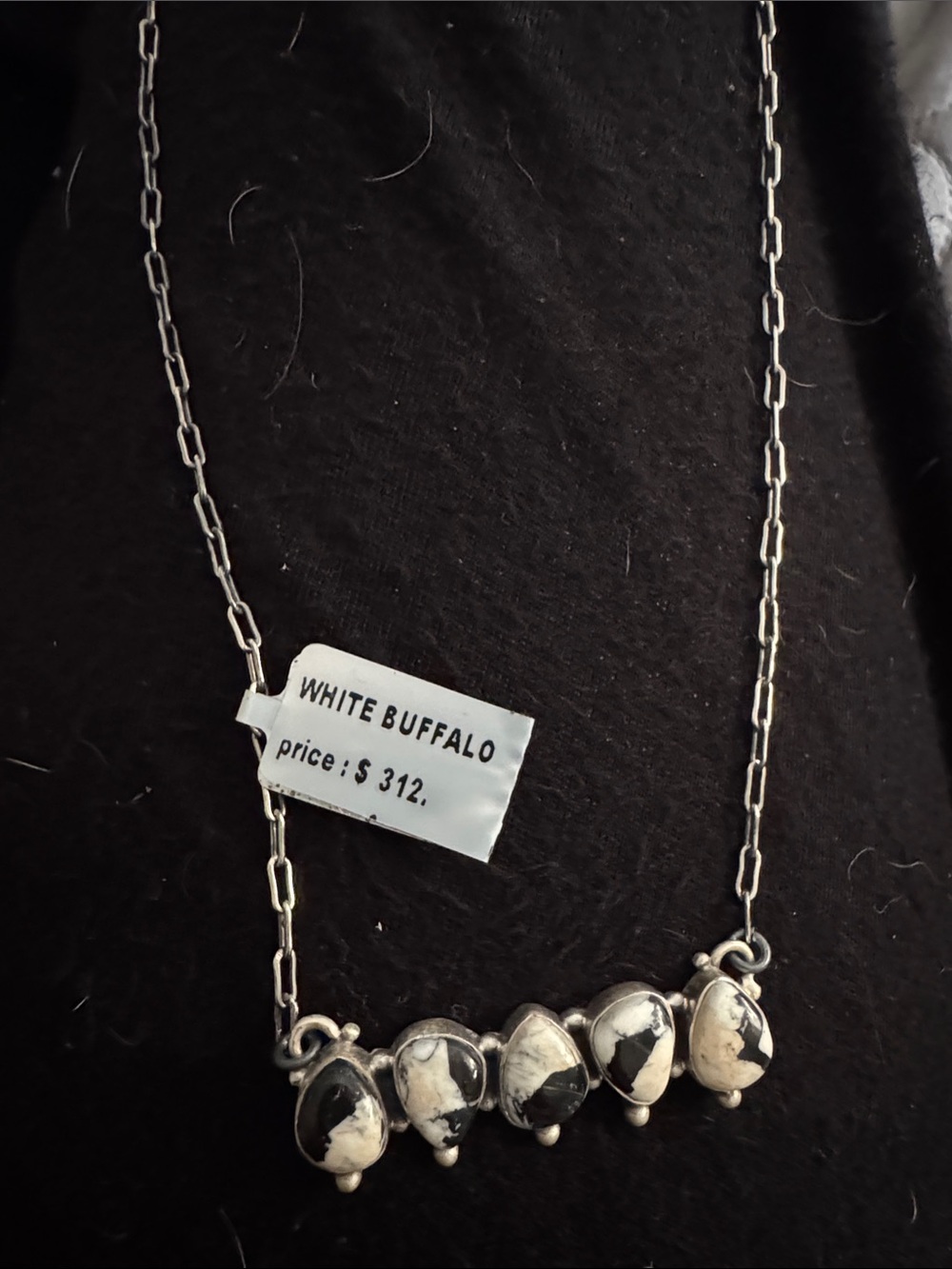 White buffalo 925 silver Pendant Necklace